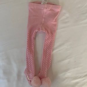 Waddle Pink Pom Pom Toe Rattle Tights 6-12M